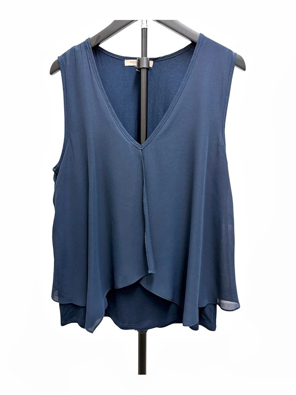Casual Couture by Green Envelope Women's Blue Layered V-Neck Tunic XL